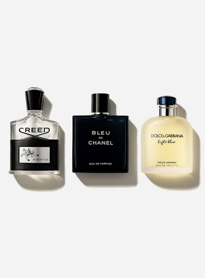 Combo de 3 perfumes Bleu de Chanel, Creed Aventus, Light Blue Dolce Gabbana 100ml